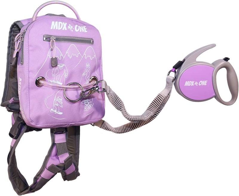 MDXONE Kids Ski & Snowboard Harness Trainer – Retractable Leash, Shock Bungees & Removable Seat - Image 1